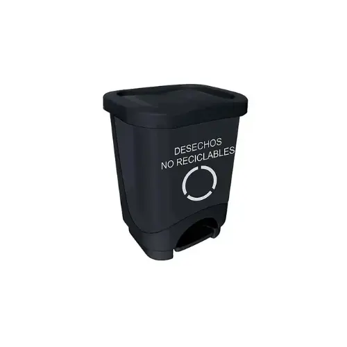TACHO DE DESECHOS PELIGROSOS NEGRO 24 LITROS